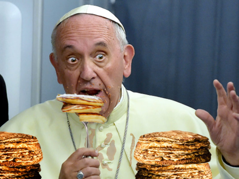 Pope remains champion at annual pancake eating contest Vatican Enquirer